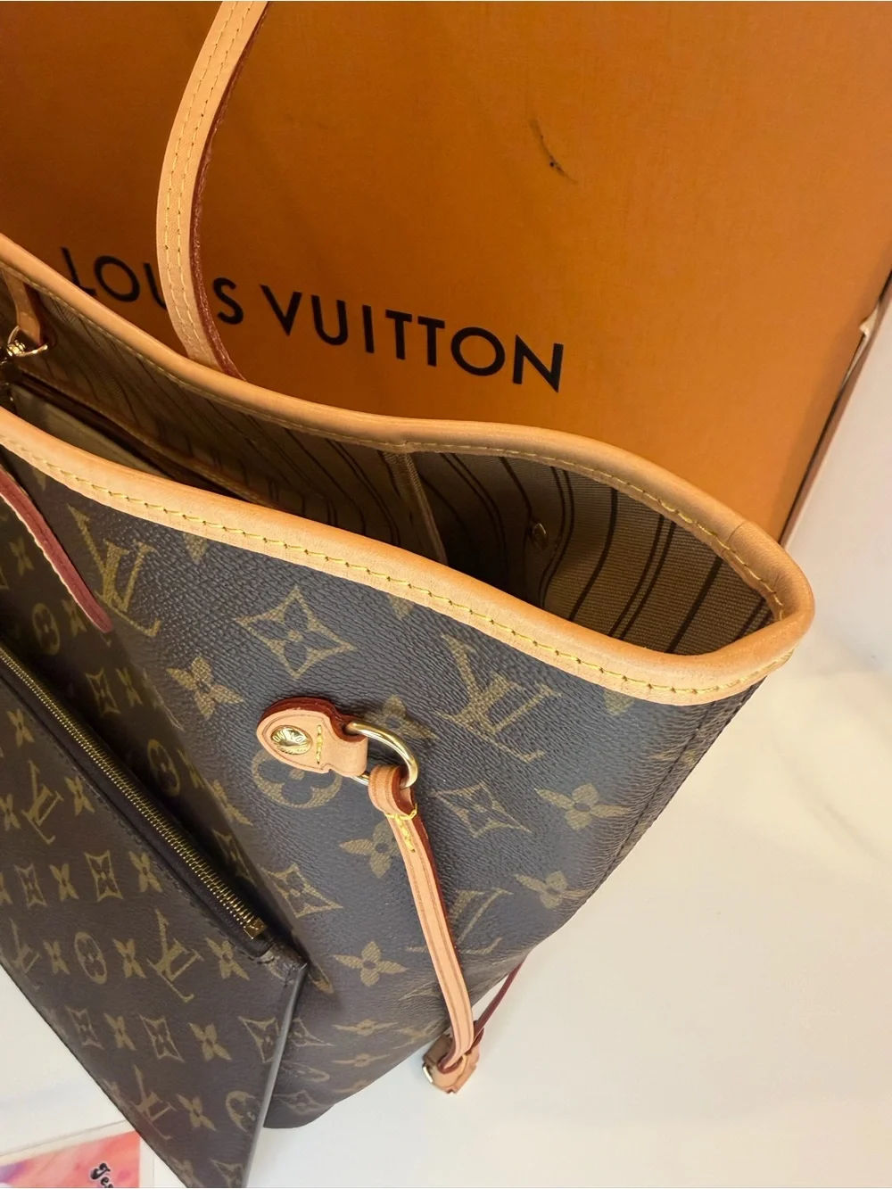🎀 LOUIS VUITTON Monogram Canvas Neverfull MM NM Bag